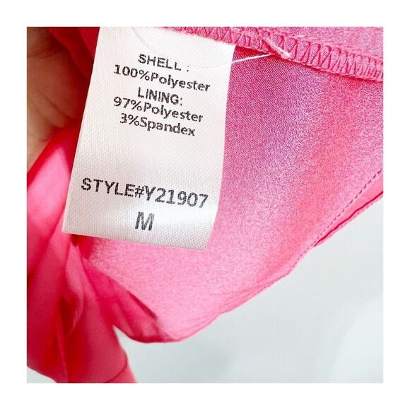 Do+Be Dress Womens Medium Side Tie Sleeveless Mini  Pink Satin Ladies Medium Gla - Picture 6 of 9